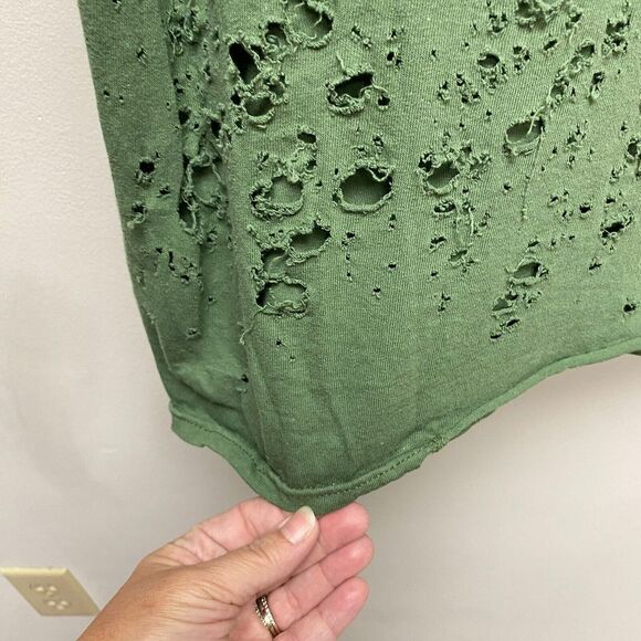 God Is Dope Unisex Green Short Sleeve Crew Neck Graphic Distressed T-Shirt‎ L - Picture 4 of 7